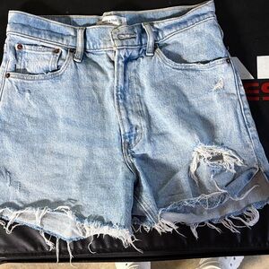 Abercrombie Distressed Light Blue Denim Shorts